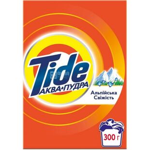 Tide, 300 г, Стиральный порошок для белой и цветной одежды, Альпийская свежесть, Тайд Аква-Пудра