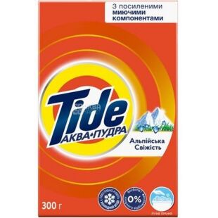Tide, 300 г, Стиральный порошок для белой и цветной одежды, Альпийская свежесть, Тайд Аква-Пудра