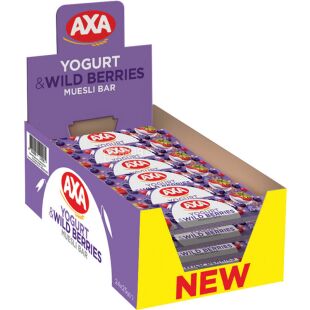 AXA Yogurt&Wild Berries, 25 г, Батончик зерновий Йогурт та лісові ягоди, Акса