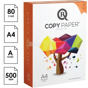 R-Copi Premium Paper, 500 аркушів, Папір офісний, А4, білий, клас А, 80г/м2