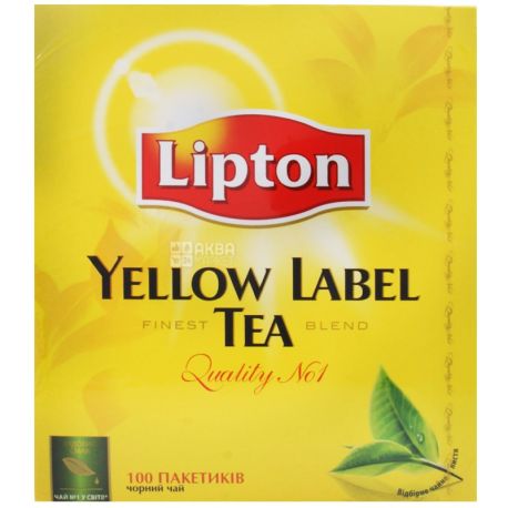 Lipton, Yellow Label, 100 пак., Чай Липтон, Черный
