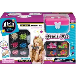 Girl`s Creator, Набор детский для создания украшений с шкатулкой Герлс Креатор, для детей от 3 лет