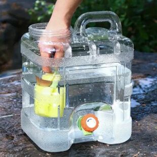 Бутель Каністра для води з краном 10 л полікарбонатна з ручкою, прозора, ViO PC-TV 10L