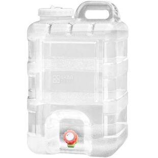 Бутыль Канистра для воды с краном 28 л поликарбонатная с ручкой, прозрачная, ViO PC-TV 28L