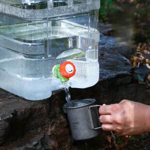 Бутыль Канистра для воды с краном 28 л поликарбонатная с ручкой, прозрачная, ViO PC-TV 28L