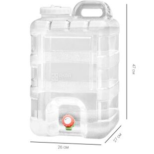 Бутыль Канистра для воды с краном 28 л поликарбонатная с ручкой, прозрачная, ViO PC-TV 28L
