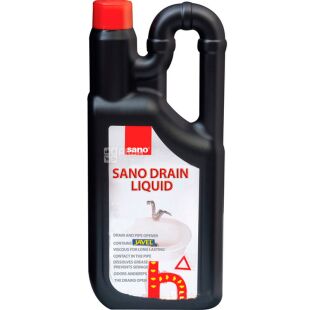 Sano Drain Liquid, 1 л, Засіб для очищення водостоків, Сано