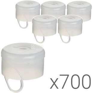 Пробка 1-компонентная с кольцом для бутылей 18,9л, 700 шт., прозрачная