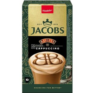 Jacobs Baileys Cappuccino, 10 шт. х 15 г, Напиток кофейный Капучино со вкусом ликера Бейлис, Якобс 