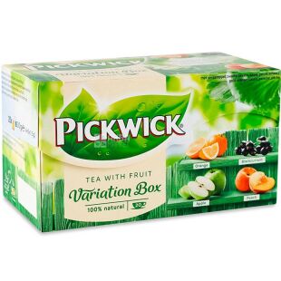 Pickwick Variation Box, 20 шт. х 1,5 г, Ассорти черного чая с кусочками фруктов, Пиквик, в пакетиках