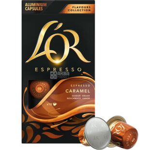 L'OR Espresso Caramel, 10 шт., Кофе в капсулах Арабика, совместимы с Nespresso, Л'ОР