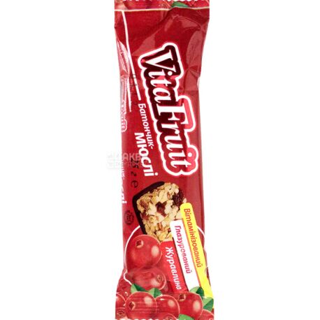 Витапак, Vita Fruit, 25 г, Витафрут, Батончик-мюсли, Клюква