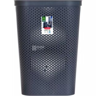 Curver Infinity, 60 л, Кошик для білизни Курвер з кришкою, пластикова, сіра
