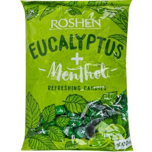 Roshen Eucaluptas Menthol, 1 кг, Цукерки карамельні Евкаліпт-Ментол, Рошен