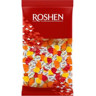 Roshen Juise Mix, 1 кг, Конфеты карамельные с фруктовой начинкой Джус микс, Рошен
