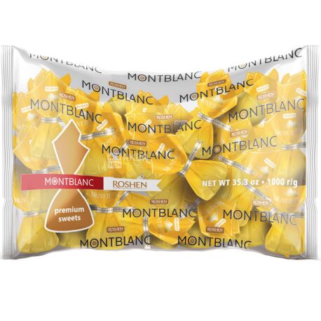 Roshen Mont Blanc, 1 кг, Конфеты с шоколадом и сезамом Монблан
