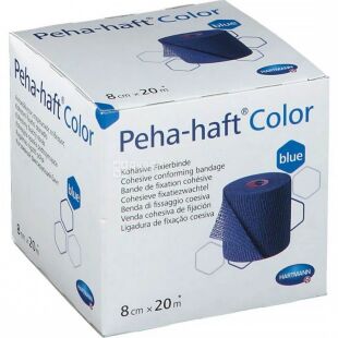 Peha-Fix, 1 шт., Повязка когезивная фиксирующая Пеха-фикс, синяя, 8 см х 20 м 