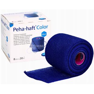 Peha-Fix, 1 шт., Повязка когезивная фиксирующая Пеха-фикс, синяя, 8 см х 20 м 