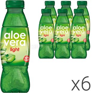 McCarter Aloe Vera Light, Упаковка 6 шт. х 0,5 л, Напиток негазированный с кусочками Алоэ МкКартер, низкокалорийный, без сахара,