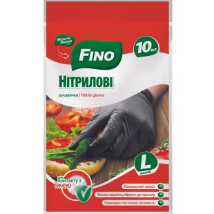 Fino, 10 шт., Розмір L, Рукавички універсальні, нітрилові, в асортименті