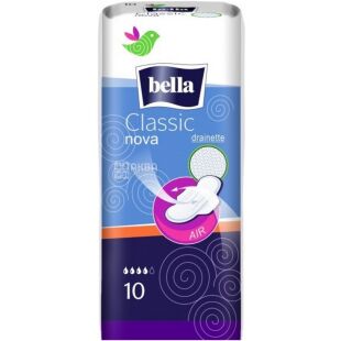 Bella Classic Nova, 10 шт., Прокладки гігієнічні з крильцями Белла, 4 краплі