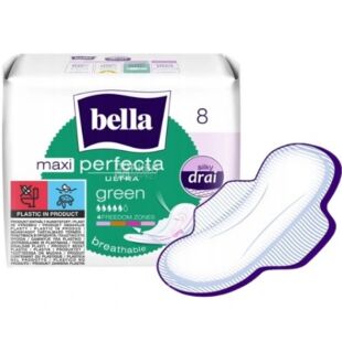 Bella Perfecta Ultra Maxi Green, 8 шт., Прокладки гігієнічні з крильцями Белла, 5 крапель