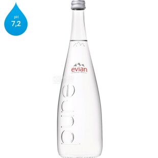 Evian, 0,75 л, Эвиан, Вода негазированная, стекло
