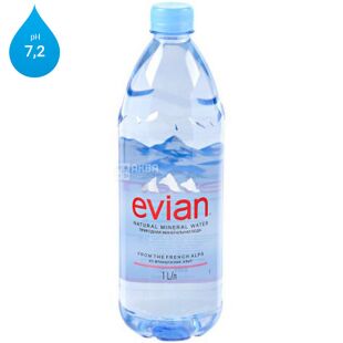 Evian, 1 л, Евиан, Вода негазированная, ПЭТ