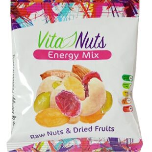 Vita Nuts Energy mix, 35 г, Микс орехов и сухофруктов, Вита Натс