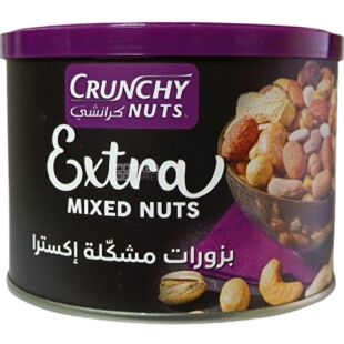 Crunchy Nuts Extra Mixed Nuts, 170 г, Мікс горіхів з насінням, Кранчі Натс, ж/б