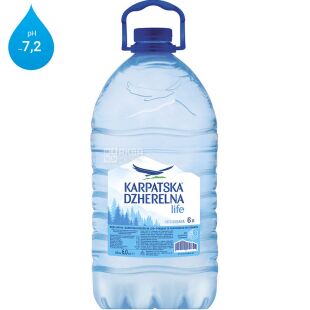 Карпатська Джерельна Life, 6 л, Вода питьевая негазированная, ПЭТ