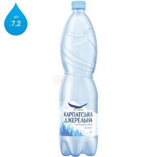 Карпатська Джерельна, 1,5 л, Вода мінеральна негазована, ПЕТ