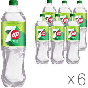 7Up Zero sugar, Упаковка 6 шт. х 1,75 л, Севен Ап, Напій сильногазований зі смаком лимона, без цукру, ПЕТ