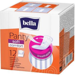 Bella Panty Soft comfort, 12 шт., прокладки гигиенические ежедневные без крылышек Белла, 2 капли