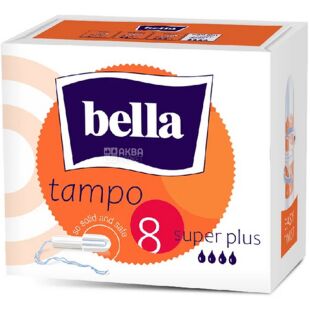 Bella Tampo Premium Comfort Super Plus 8 шт., Тампоны без аппликатора Белла, 4 капли