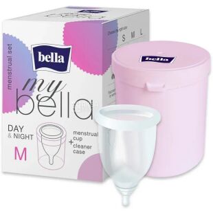 Bella Medium, Менструальна чаша з контейнером для зберігання та чищення Белла, розмір M