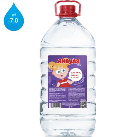 Аквуля, 6 л, Вода детская негазированная, с первых дней жизни, ПЭТ