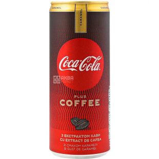 Coca-Cola Zero Coffee Caramel, 0,25 л, Напиток газированный Кока-кола с экстрактом кофе и вкусом карамели, без сахара, ж/б