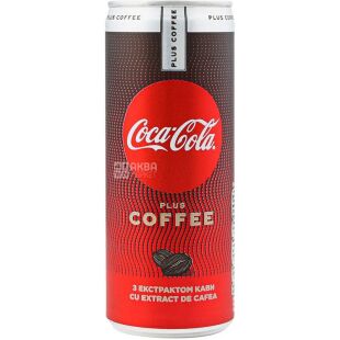 Coca-Cola Zero Coffee, 0,25 л, Напій газований Кока-Кола з екстрактом кави, без цукру, ж/б