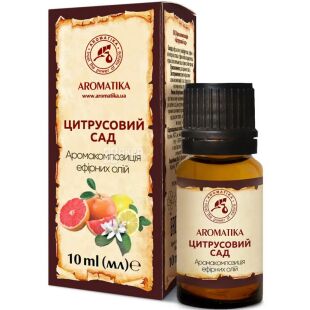 Ароматика, 10 мл, Аромакомпозиция, натуральные эфирные масла, Цитрусовый сад