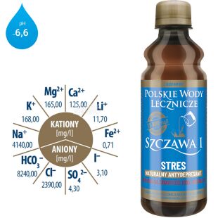 Szczawa I, Вода Антистрес, мінеральна лікувальна 0,33 л газована, (Щава І), Польські мінеральні води