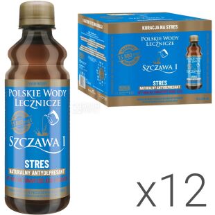PWL Szczawa I Stres, Упаковка 12 шт. х 0,33 л, Мінеральна лікувальна вода АнтиСтрес, Щава І, ПЕТ