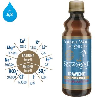 Szczawa II Trawienie, Вода Пищеварение, минеральная лечебная 0,33 л газированная, (Щава II) Польские минеральные воды