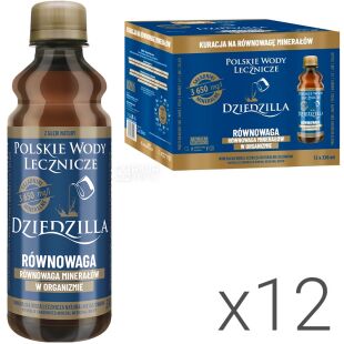 PWL Dziedzilla Równowaga, Упаковка 12 шт. х 0,33 л, Вода мінеральна лікувальна, Джеджілла, ПЕТ