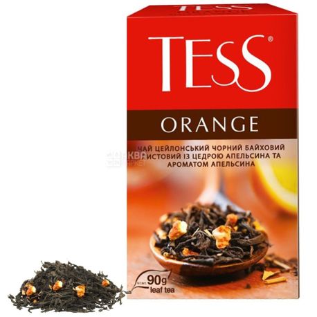 Tess, Orange, 90 г, Чай Тесс, Оранж, чорний з апельсином