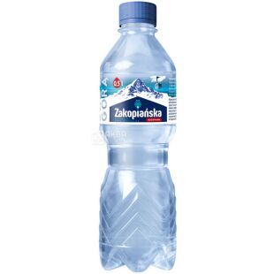 Zakopiańska, 0,5 л, Вода минеральная сильногазированная Закопанская, ПЭТ