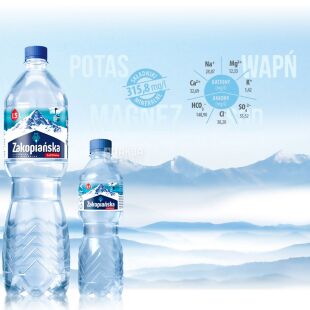 Zakopiańska, 0,5 л, Вода мінеральна сильногазована Закопанська, ПЕТ