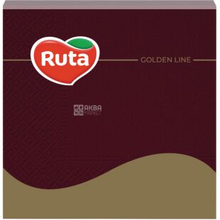 Ruta, 20 шт., Салфетки сервировочные Рута, трехслойные, бордовые, 33х33 см