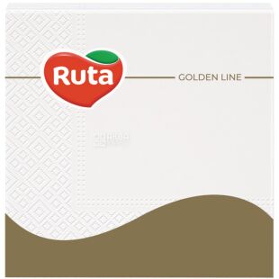 Ruta, 20 шт., Серветки сервірувальні Рута, трьохшарові, білі, 33х33 см