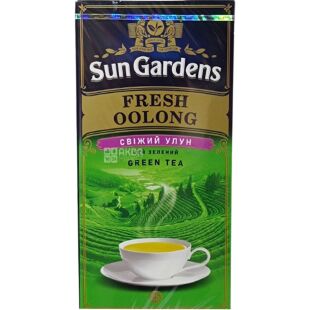Sun Gardens, Oolong, 25 пак.х 1,7 г, Чай Сан Гарденс Свежый Улун, зеленый 